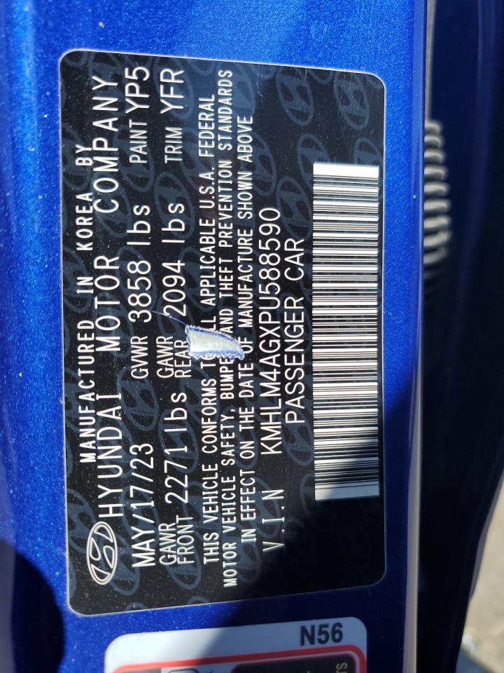 2023 HYUNDAI ELANTRA SEL VIN:KMHLM4AGXPU588590