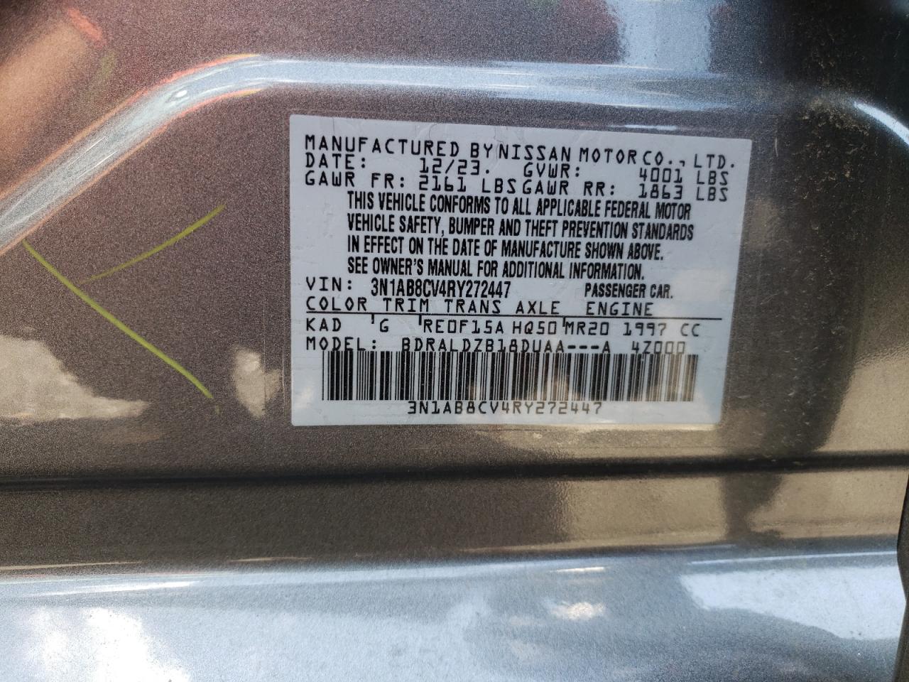 2024 NISSAN SENTRA SV VIN:3N1AB8CV4RY272447