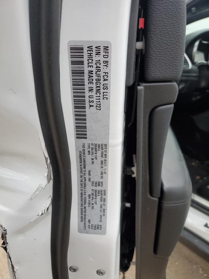 2022 JEEP GRAND CHEROKEE LIMITED VIN:1C4RJFBGXNC111727