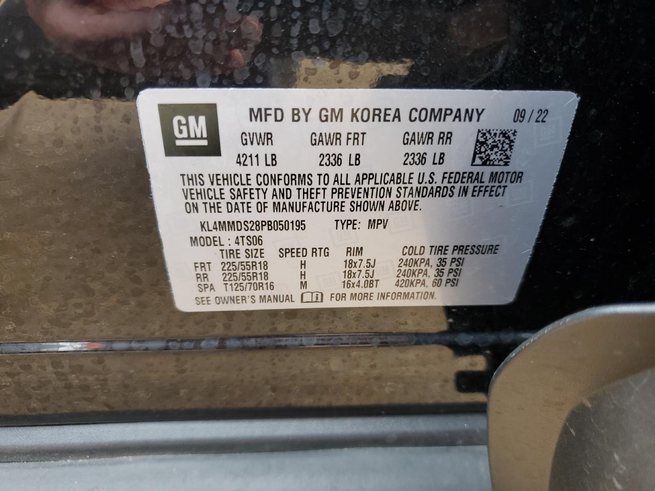 2023 BUICK ENCORE GX SELECT VIN:KL4MMDS28PB050195