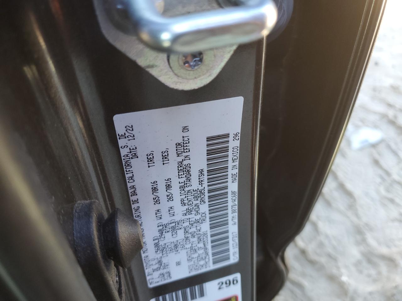 2023 TOYOTA TACOMA DOUBLE CAB VIN:3TMCZ5AN9PM553201