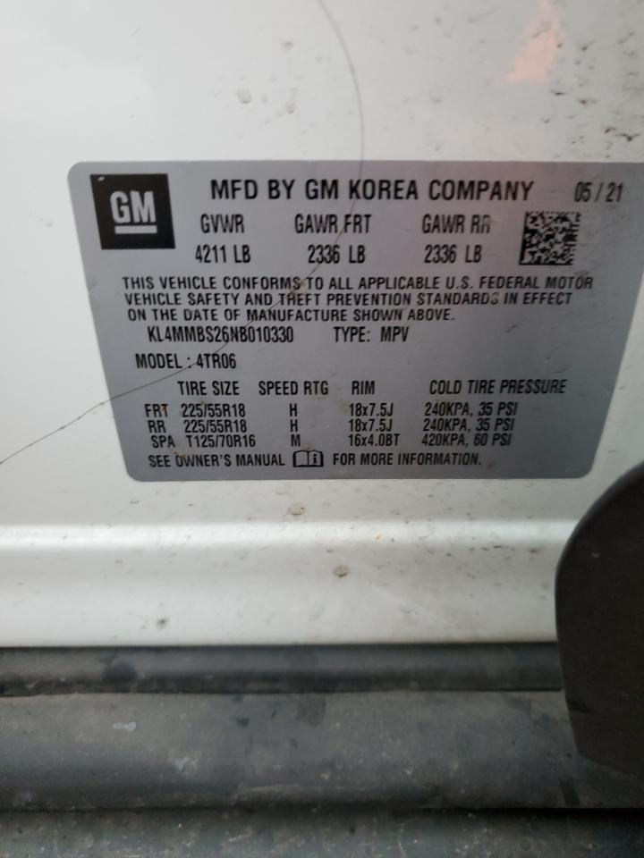 2022 BUICK ENCORE GX PREFERRED VIN:KL4MMBS26NB010330