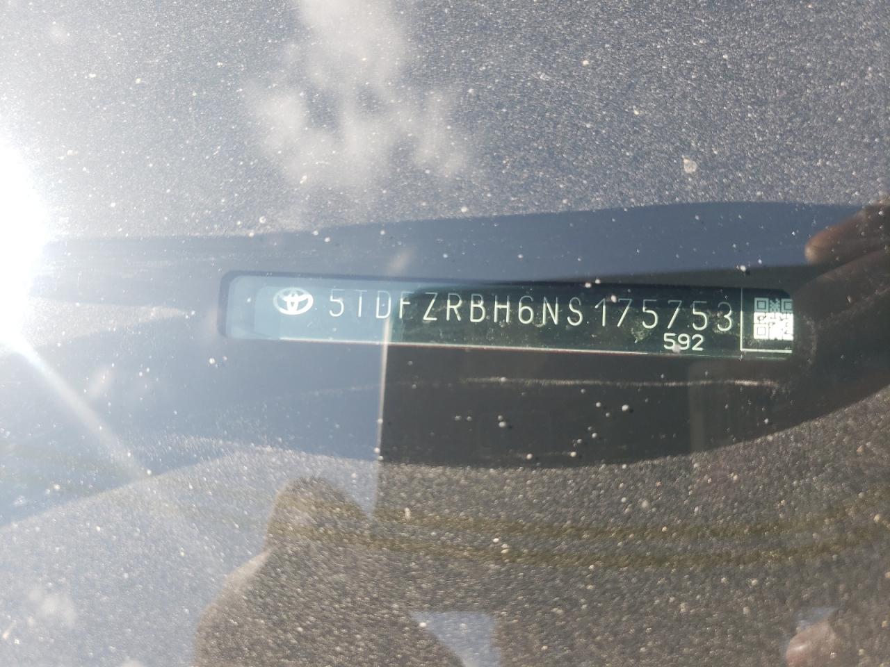 2022 TOYOTA HIGHLANDER PLATINUM VIN:5TDFZRBH6NS175753