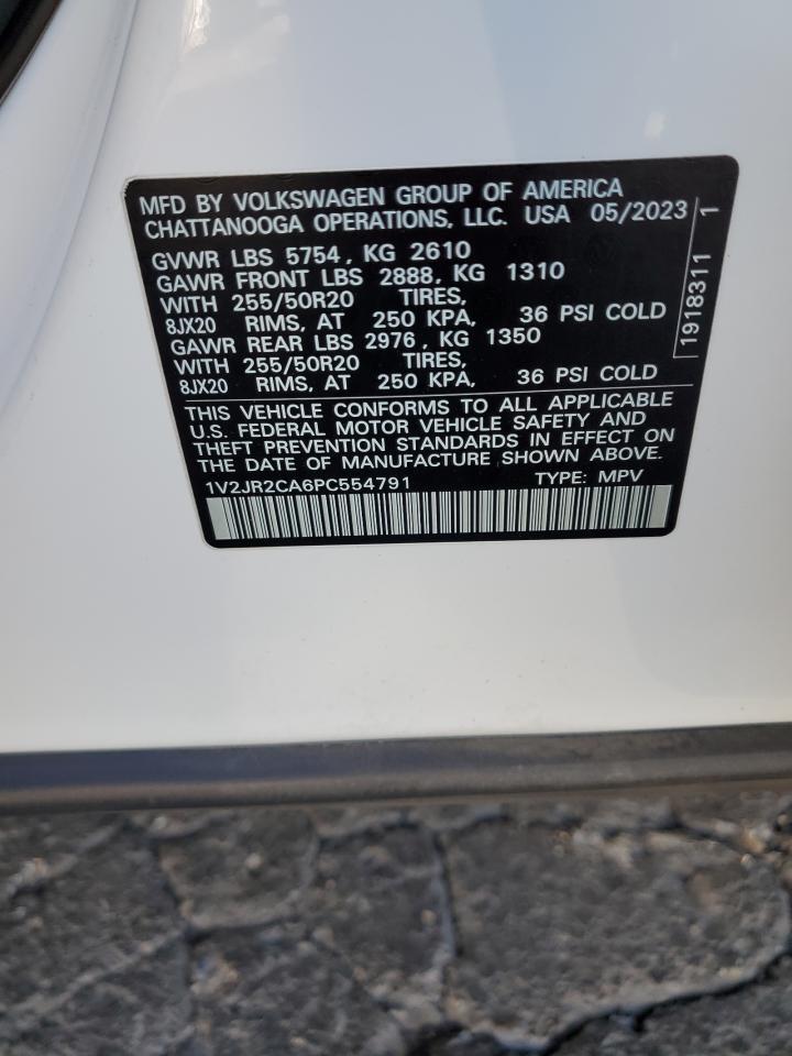 2023 VOLKSWAGEN ATLAS SE VIN:1V2JR2CA6PC554791
