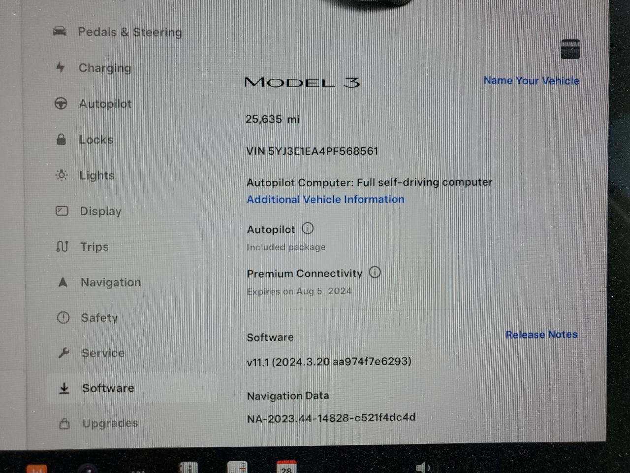 2023 TESLA MODEL 3  VIN:5YJ3E1EA4PF568561