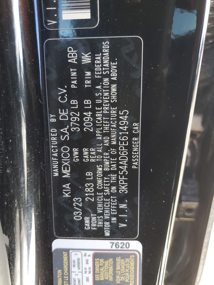 2023 KIA FORTE GT LINE VIN:3KPF54AD6PE614945