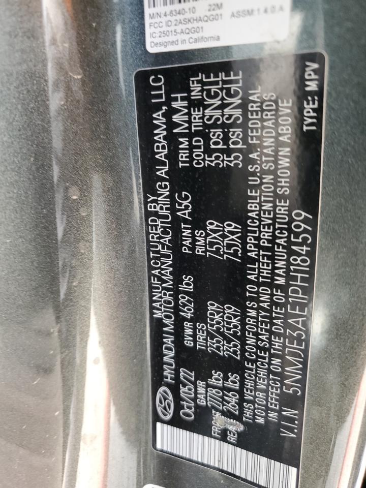 2023 HYUNDAI TUCSON LIMITED VIN:5NMJE3AE1PH184599