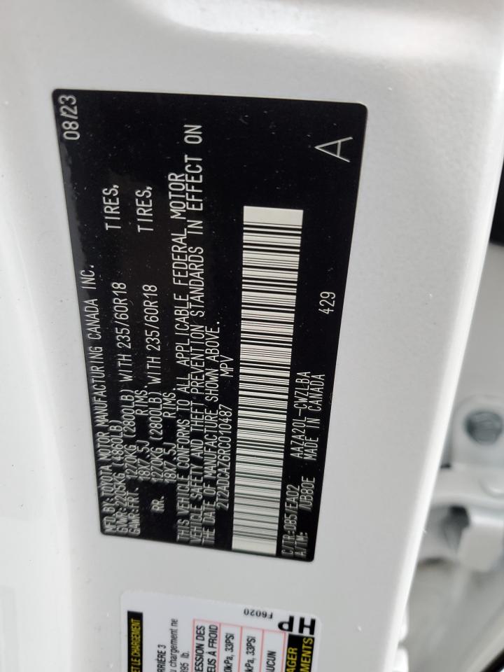 2024 LEXUS NX 250 BASE VIN:2T2ADCAZ6RC010487