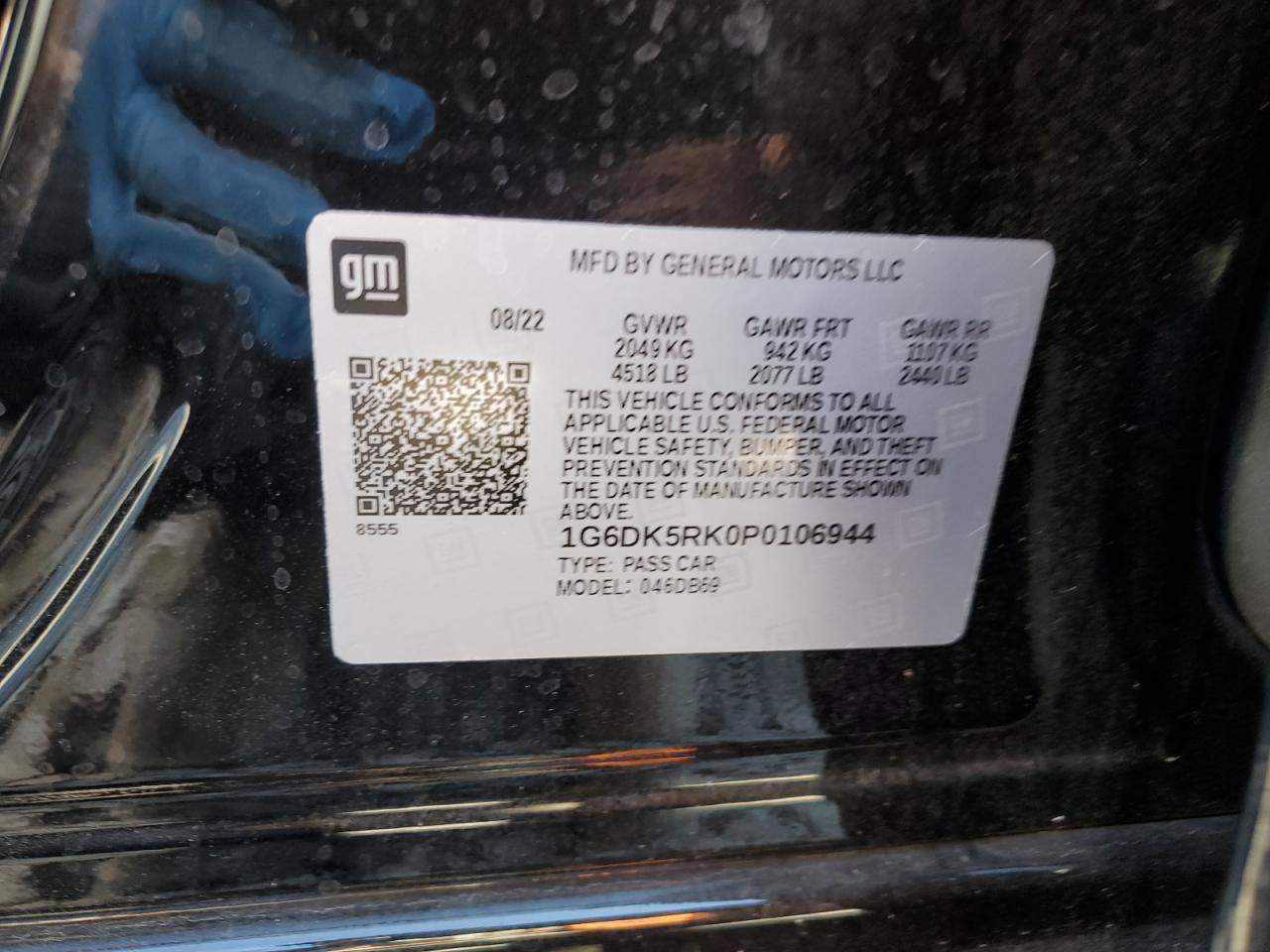 2023 CADILLAC CT4 LUXURY VIN:1G6DK5RK0P0106944