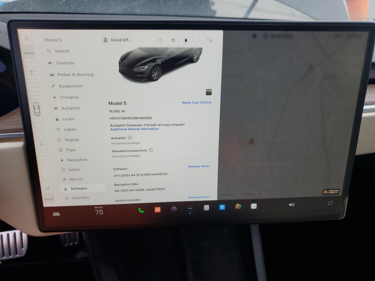 2022 TESLA MODEL S  VIN:5YJSA1E52NF490658