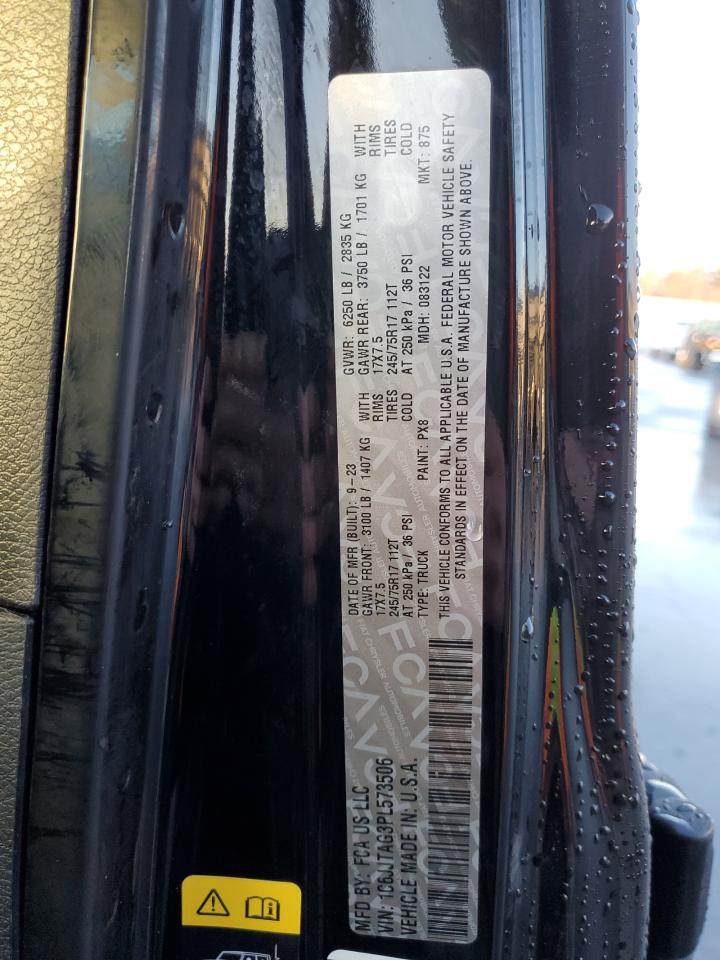 2023 JEEP GLADIATOR SPORT VIN:1C6JJTAG3PL573506