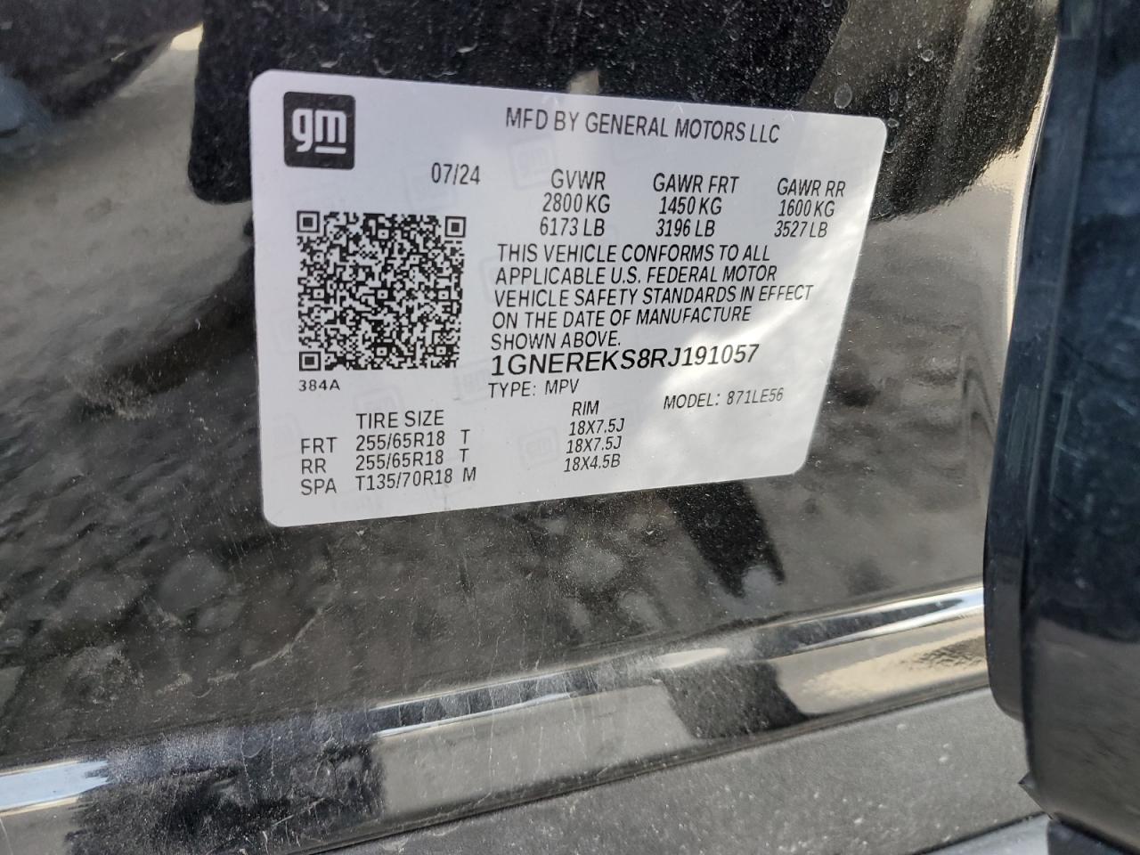 2024 CHEVROLET TRAVERSE LS VIN:1GNEREKS8RJ191057