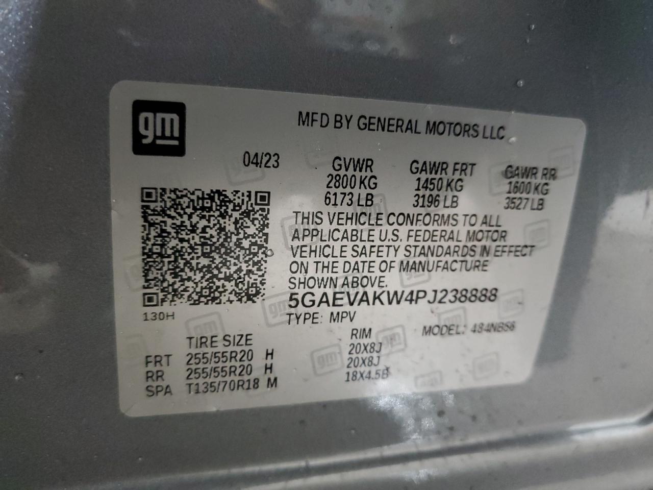 2023 BUICK ENCLAVE ESSENCE VIN:5GAEVAKW4PJ238888