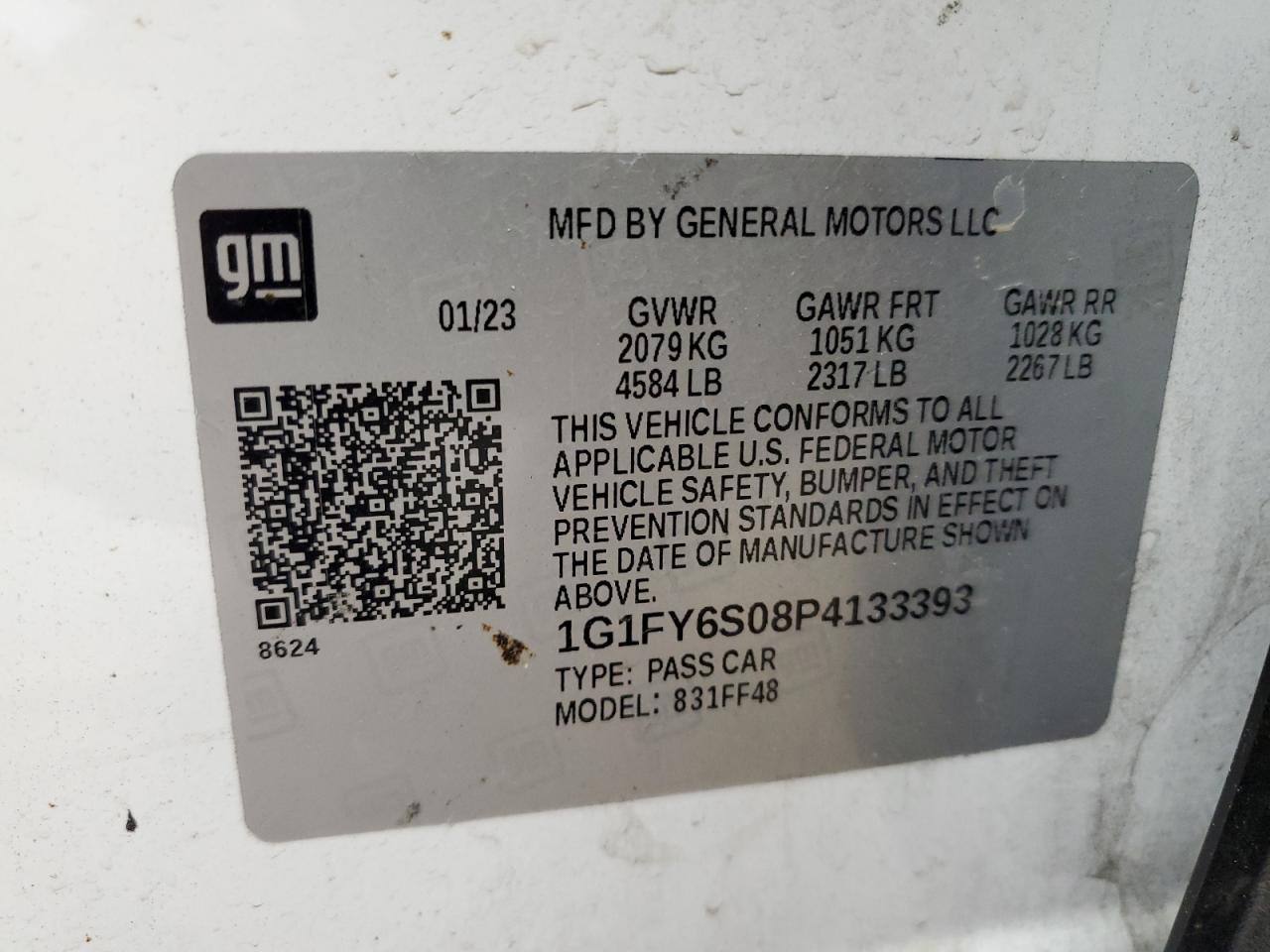 2023 CHEVROLET BOLT EUV LT VIN:WP0AA2A8XNS255297