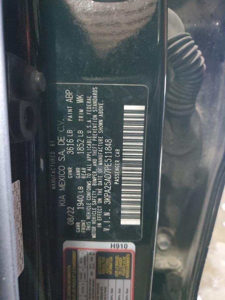 2023 KIA RIO S VIN:3KPA25AD7PE511848