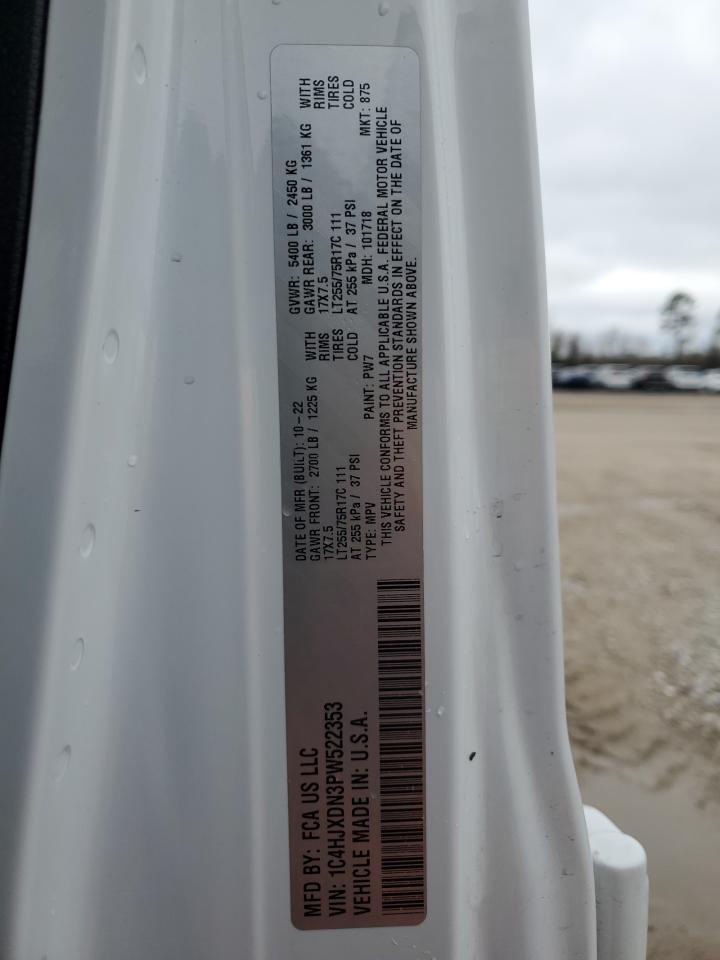 2023 JEEP WRANGLER SPORT VIN:1C4HJXDN3PW522353