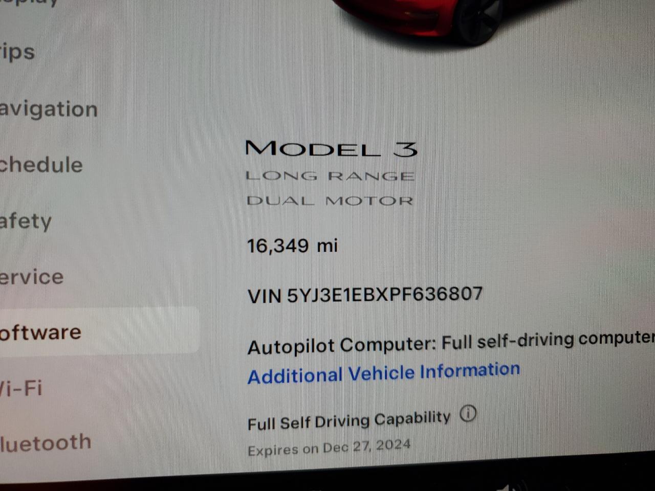 2023 TESLA MODEL 3  VIN:5YJ3E1EBXPF636807