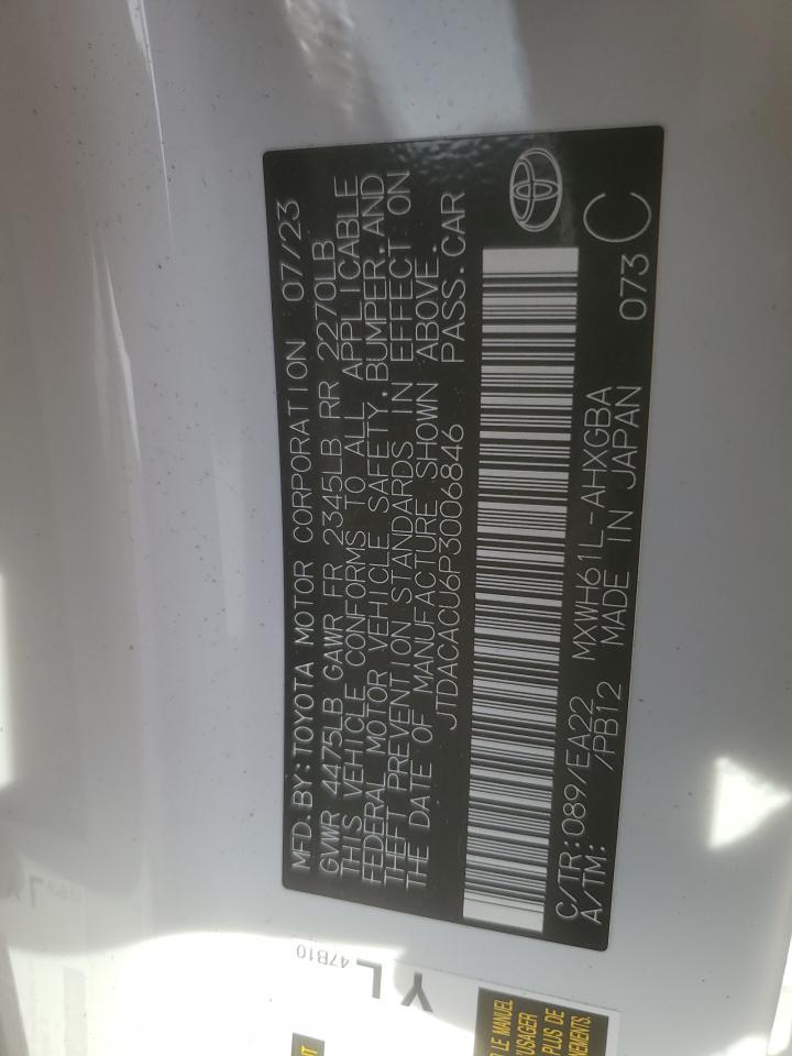 2023 TOYOTA PRIUS PRIME SE VIN:JTDACACU6P3006846