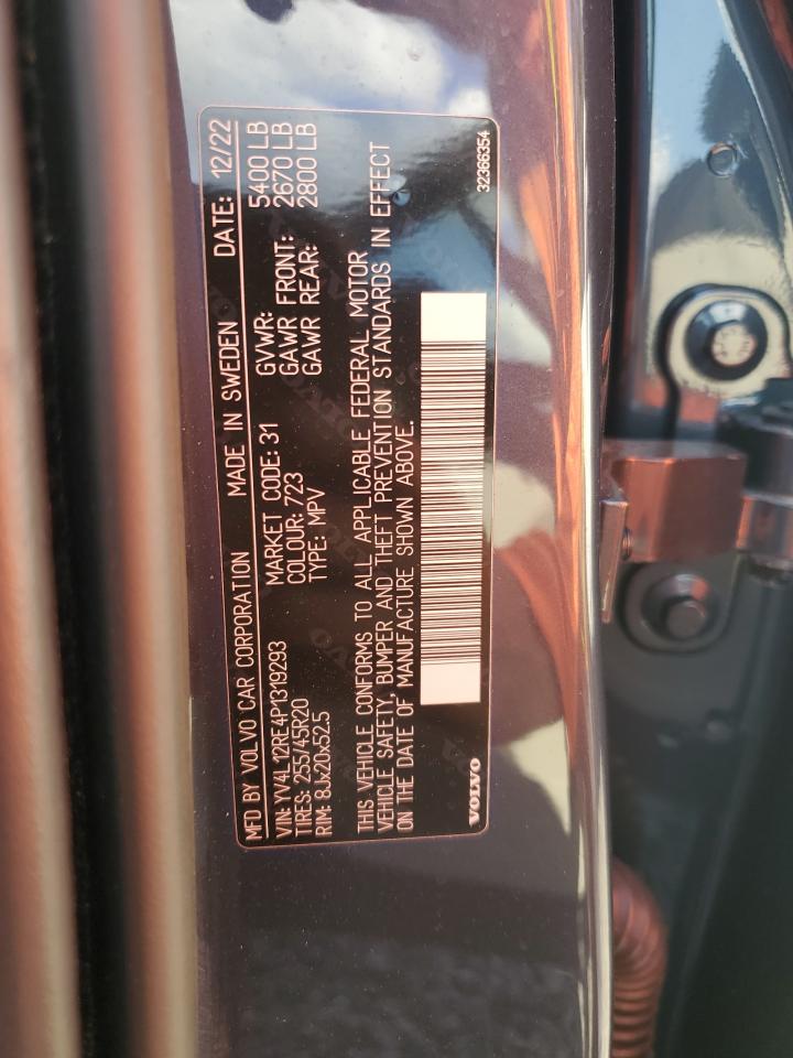 2023 VOLVO XC60 PLUS VIN:YV4L12RE4P1319293