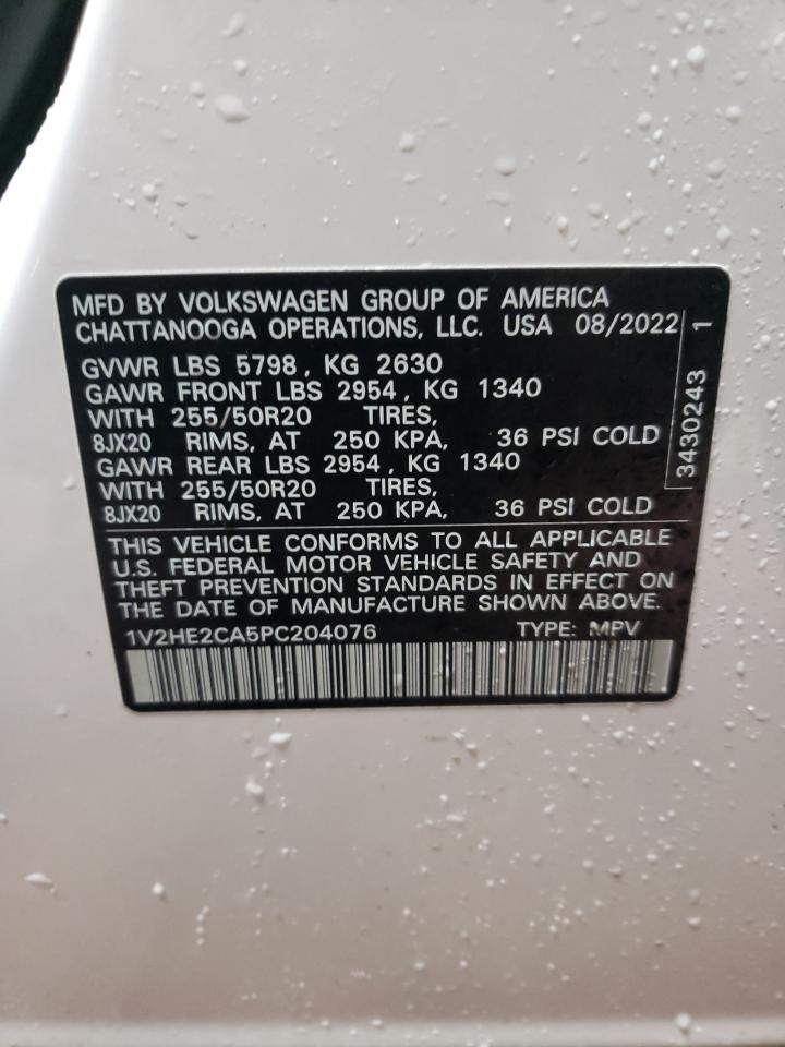 2023 VOLKSWAGEN ATLAS CROSS SPORT SE VIN:1V2HE2CA5PC204076