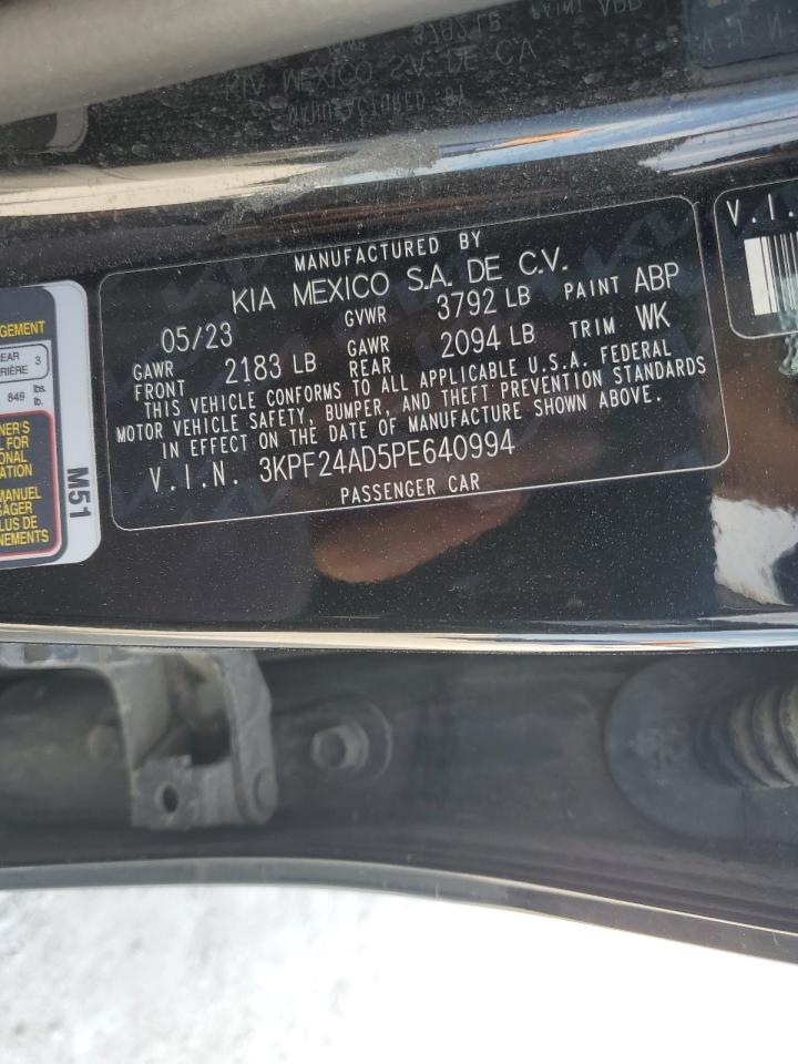 2023 KIA FORTE LX VIN:3KPF24AD5PE640994
