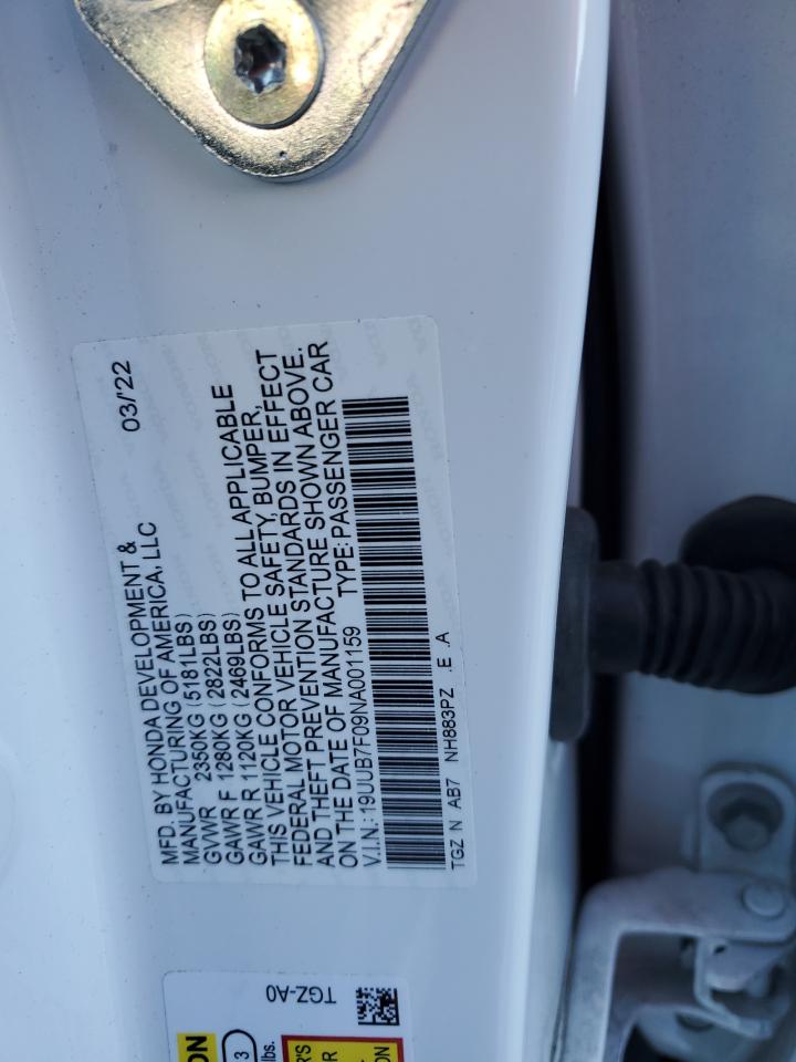 2022 ACURA TLX TYPE S VIN:19UUB7F09NA001159