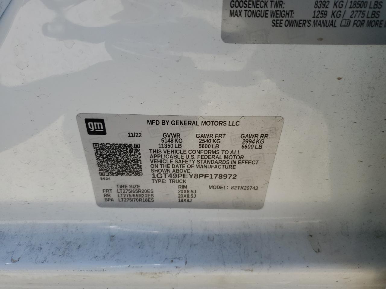 2023 GMC SIERRA K2500 AT4 VIN:1GT49PEY8PF178972