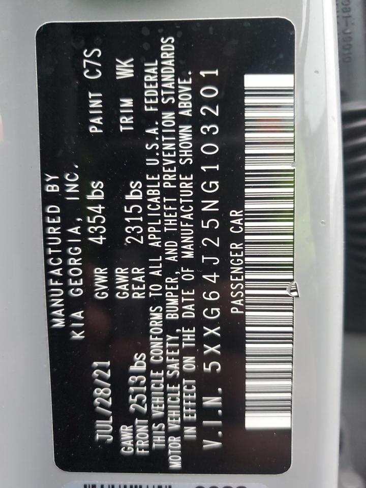 2022 KIA K5 GT LINE VIN:5XXG64J25NG103201