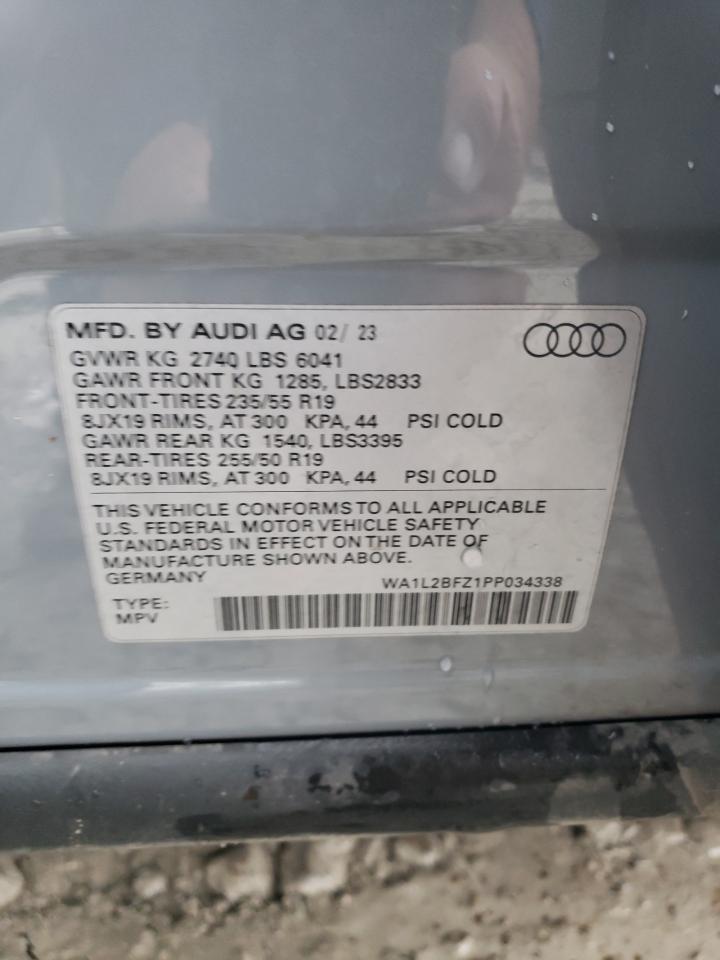 2023 AUDI Q4 E-TRON PREMIUM PLUS VIN:WA1L2BFZ1PP034338