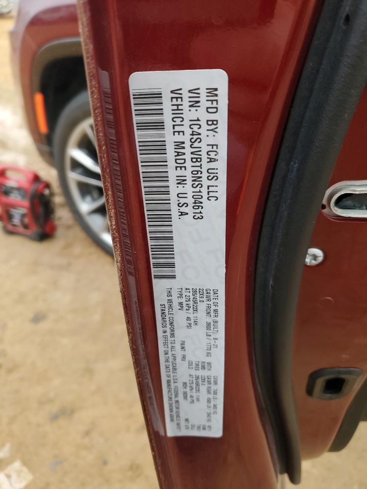 2022 JEEP WAGONEER SERIES II VIN:1C4SJVBT6NS104613