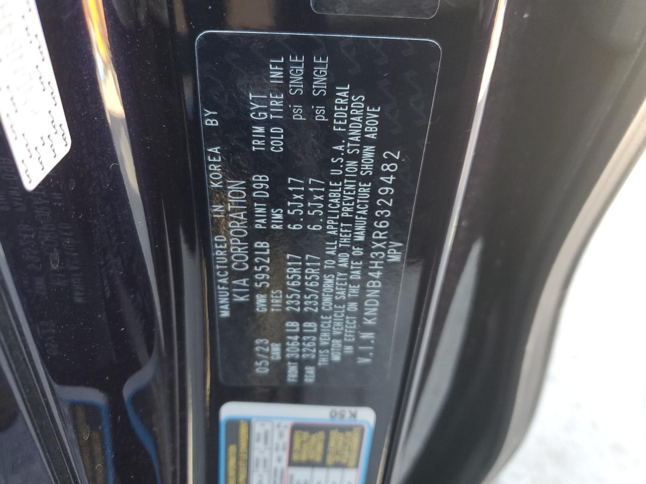 2024 KIA CARNIVAL LX VIN:KNDNB4H3XR6329482