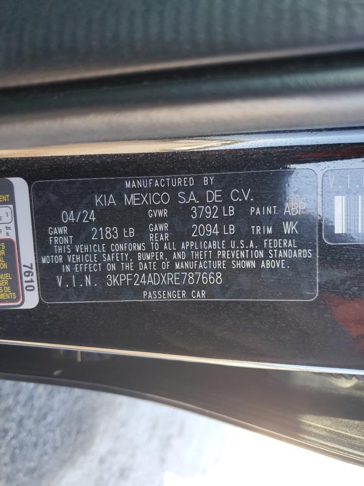 2024 KIA FORTE LX VIN:3KPF24ADXRE787668