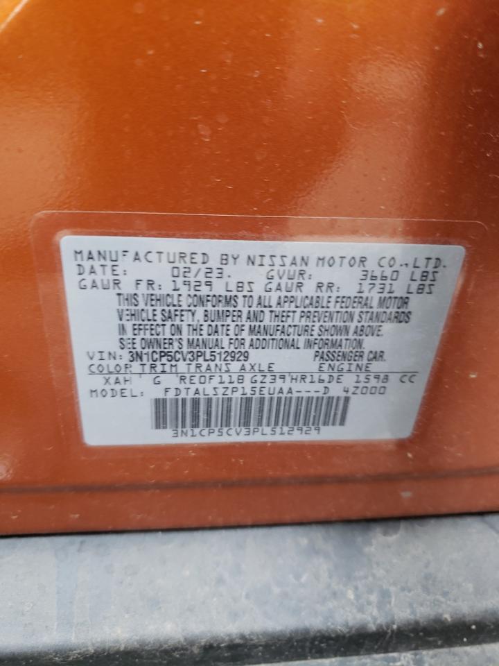 2023 NISSAN KICKS SV VIN:3N1CP5CV3PL512929