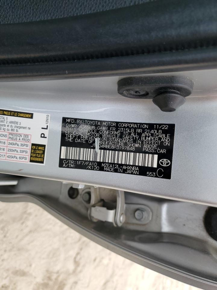 2023 TOYOTA COROLLA SE VIN:JTND4MBE8P3197848