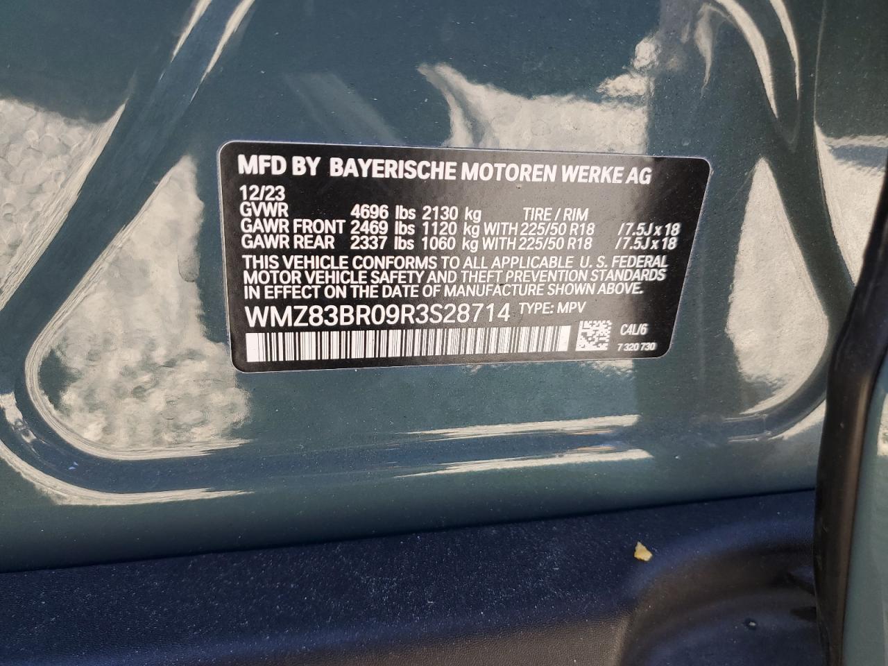 2024 MINI COOPER S COUNTRYMAN ALL4 VIN:WMZ83BR09R3S28714