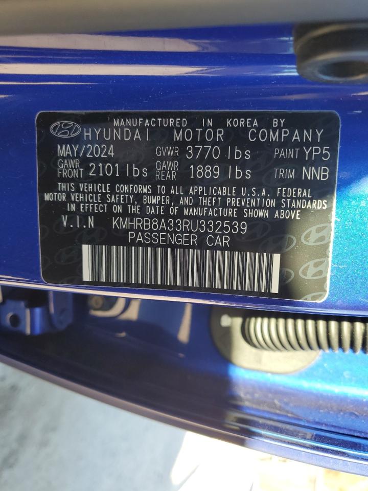 2024 HYUNDAI VENUE SE VIN:KMHRB8A33RU332539