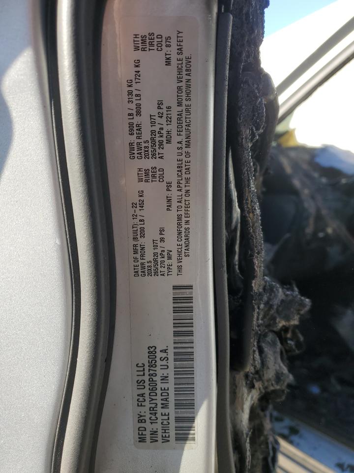 2023 JEEP GRAND CHEROKEE OVERLAND 4XE VIN:1C4RJYD60P8785083