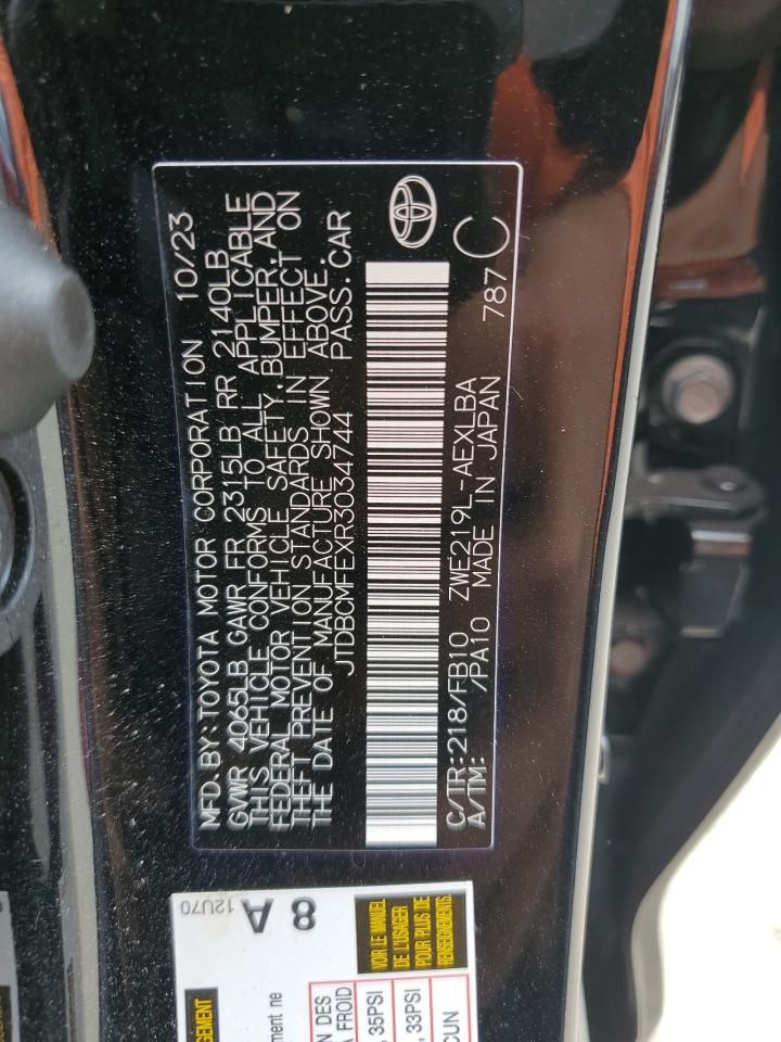 2024 TOYOTA COROLLA LE VIN:JTDBCMFEXR3034744