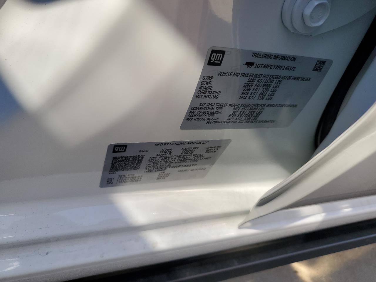 2024 GMC SIERRA K2500 AT4 VIN:1GT49PEY2RF145372
