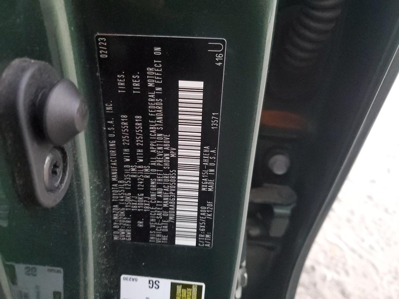 2023 TOYOTA COROLLA CROSS XLE VIN:7MUDAABG3PV050855