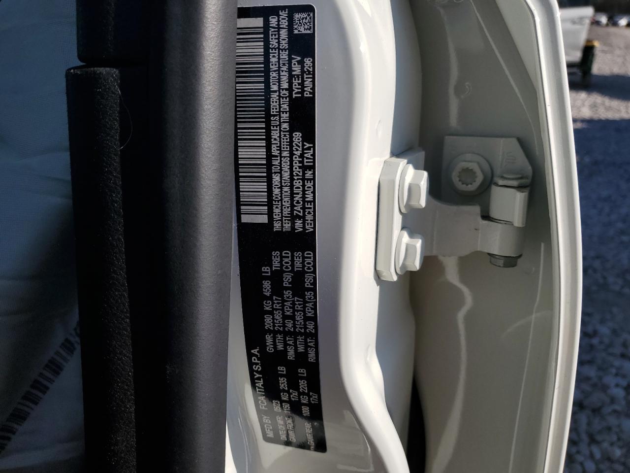 2023 JEEP RENEGADE LATITUDE VIN:ZACNJDB12PPP42269