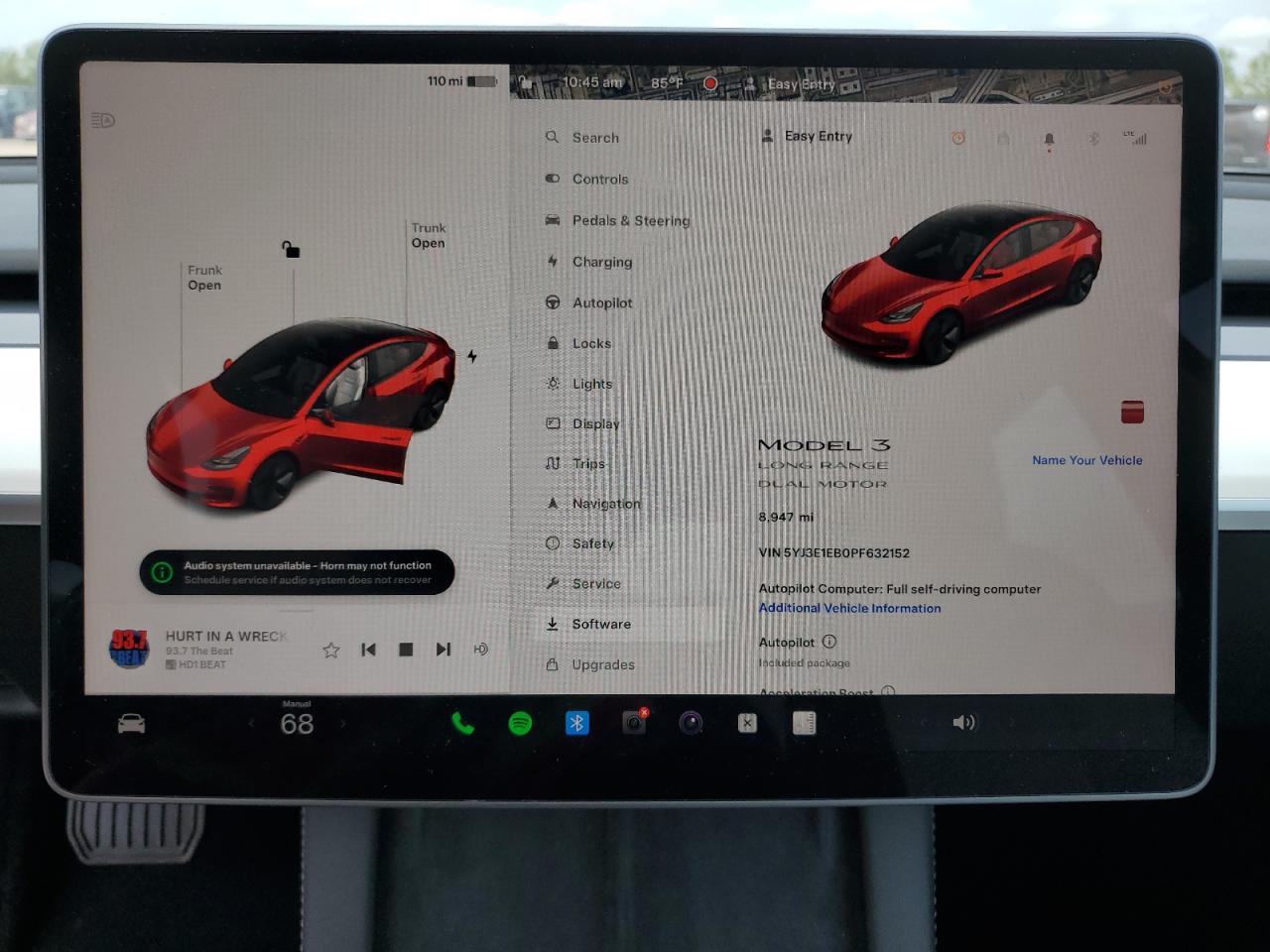 2023 TESLA MODEL 3  VIN:5YJ3E1EB0PF632152