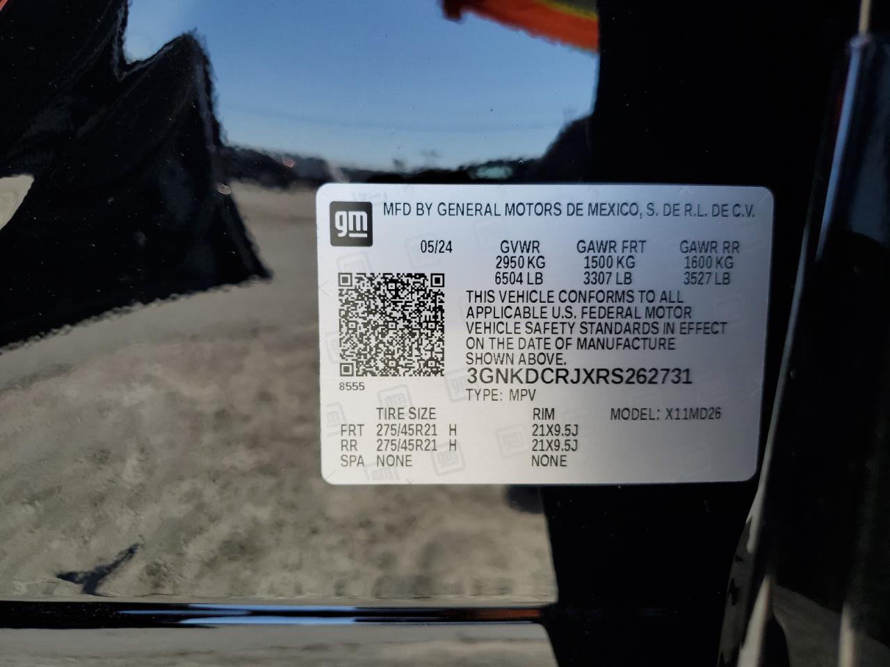 2024 CHEVROLET BLAZER RS VIN:3GNKDCRJXRS262731