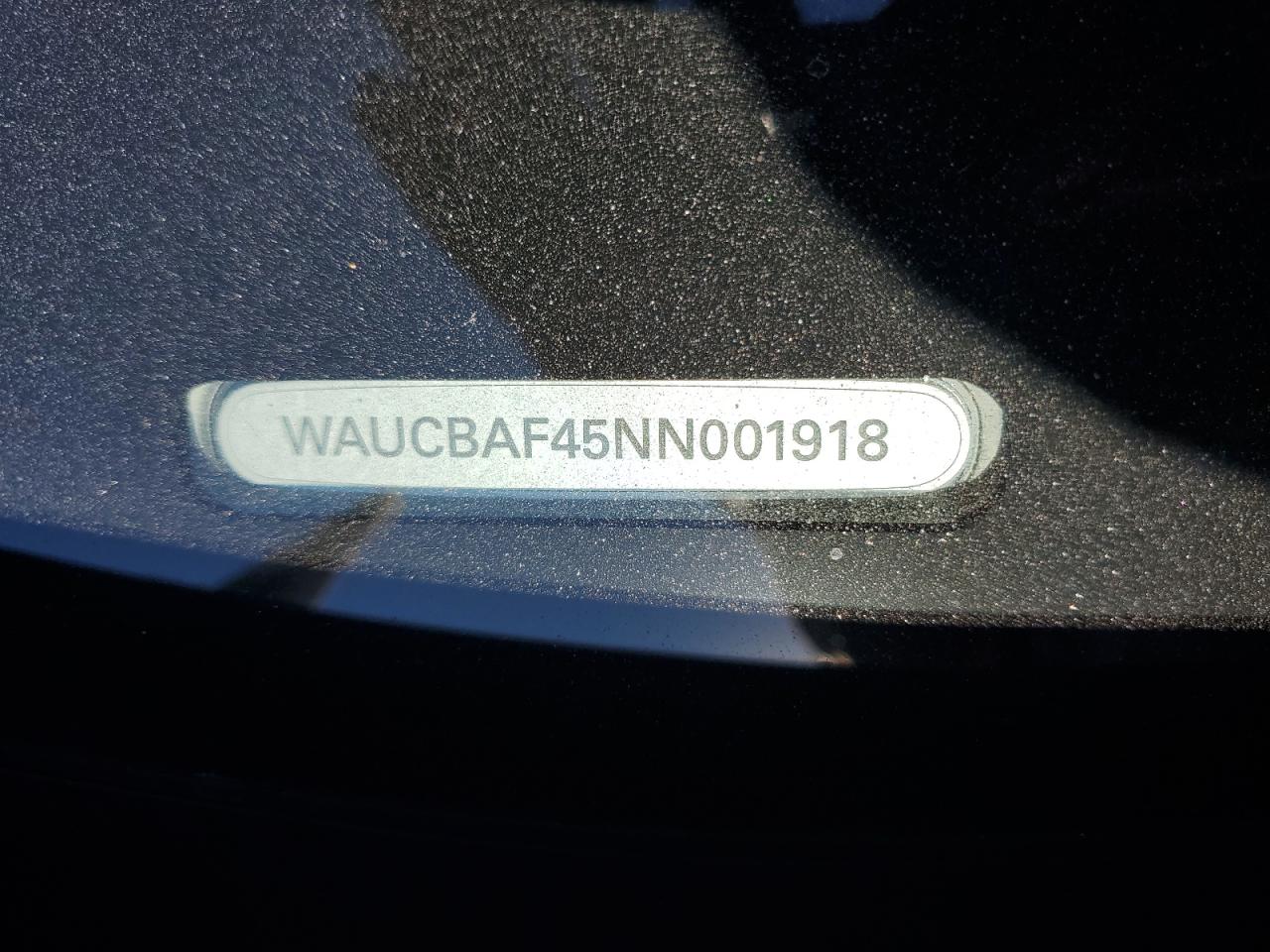 2022 AUDI A4 PRESTIGE 40 VIN:WAUCBAF45NN001918