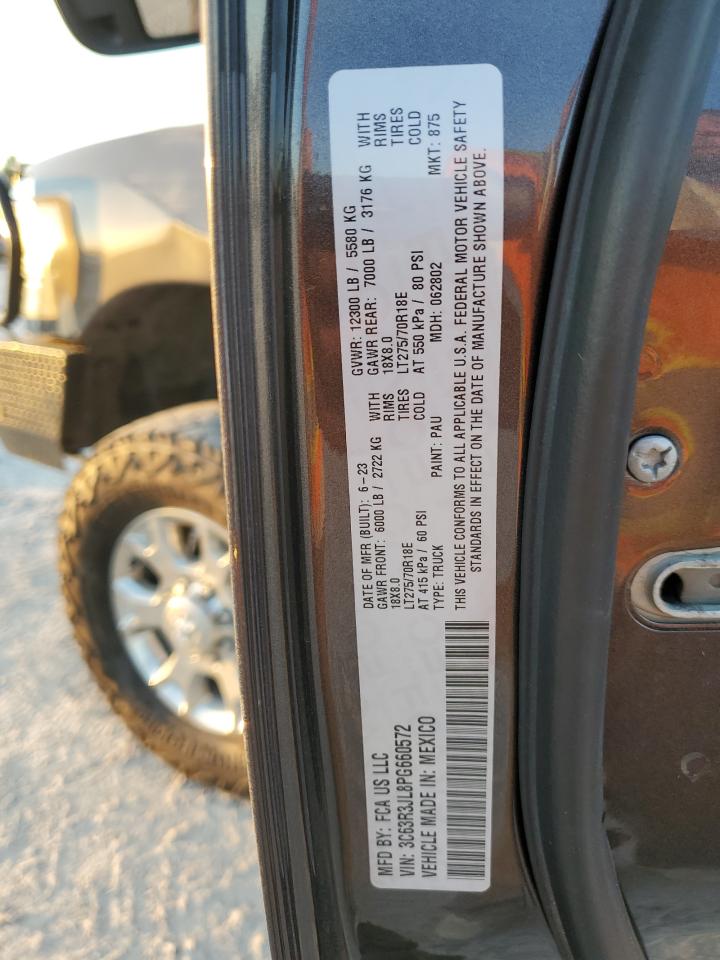 2023 RAM 3500 LARAMIE VIN:3C63R3JL8PG660572