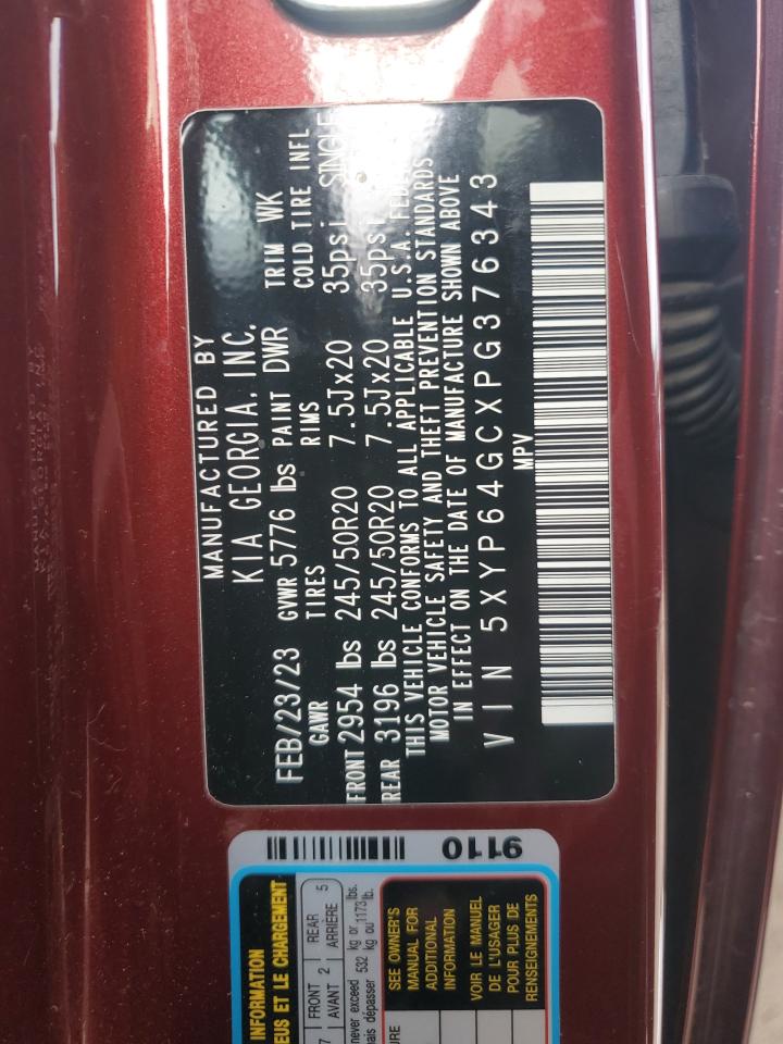 2023 KIA TELLURIDE S VIN:5XYP64GCXPG376343