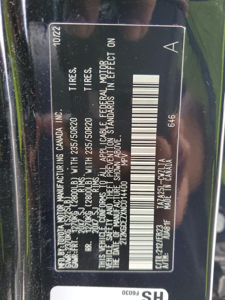 2022 LEXUS NX 350 VIN:2T2KGCEZXNC014400