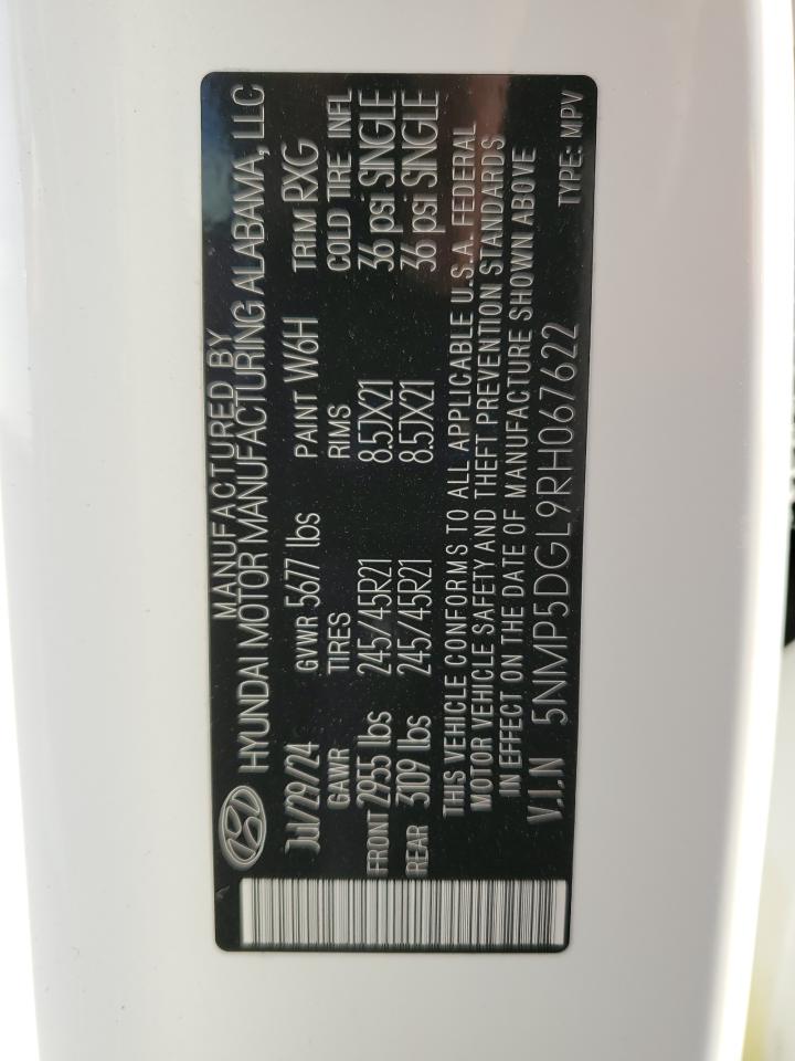 2024 HYUNDAI SANTA FE CALLIGRAPHY VIN:5NMP5DGL9RH067622