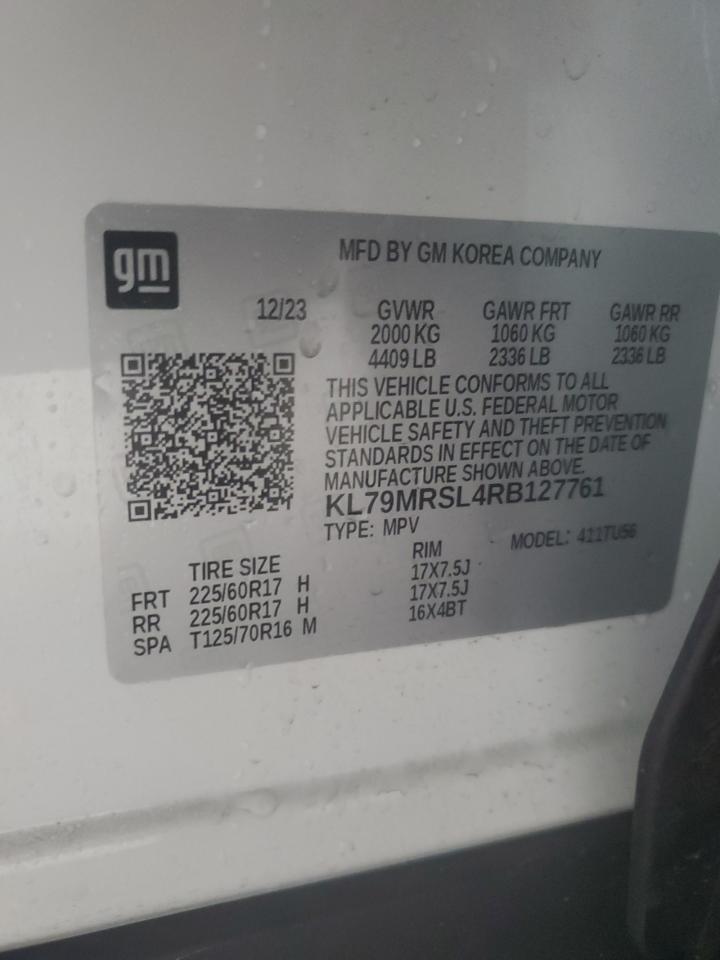 2024 CHEVROLET TRAILBLAZER LT VIN:KL79MRSL4RB127761