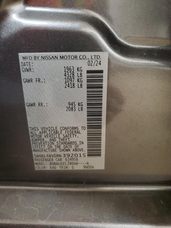 2024 NISSAN ALTIMA S VIN:1N4BL4BV0RN392015